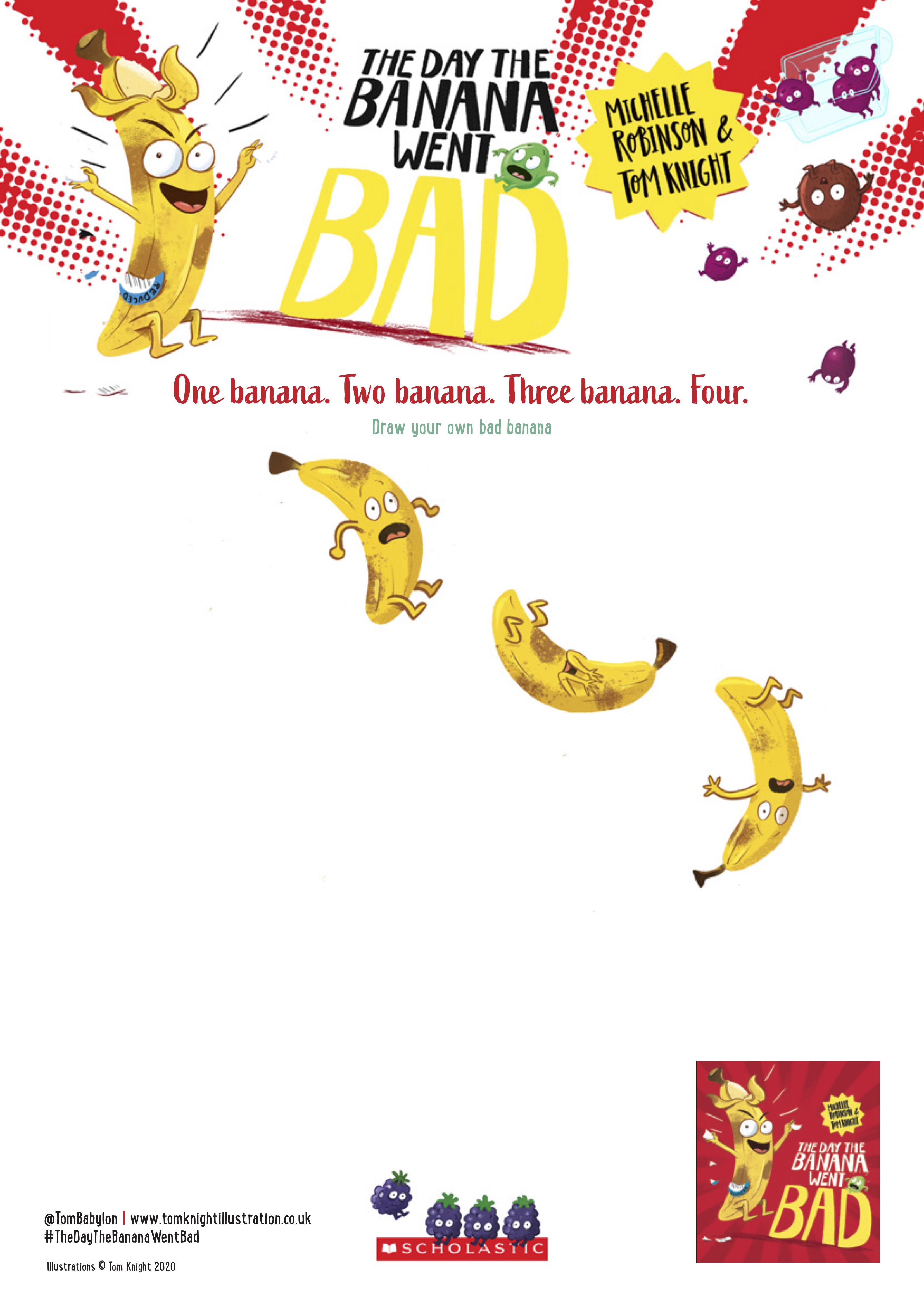 Activity sheet for the day the banana went bad. Can you draw your own bad banana?