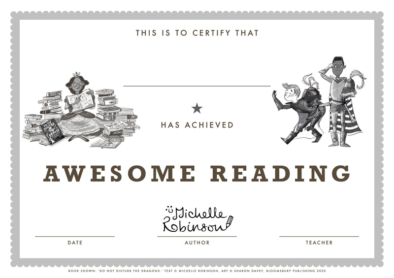 Awesome reading achievement certificate to accompany DO NOT DISTURB THE DRAGONS. 