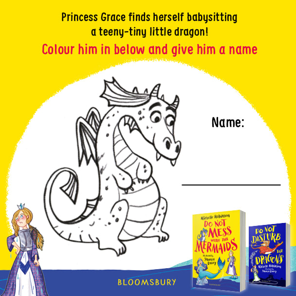 Colour in a cute baby dragon and give him a name - print at home resource.